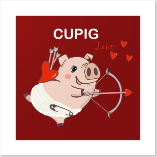Cupig pig, cupig for Valendine day Posters and Art